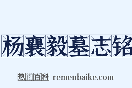 杨襄毅墓志铭是什么意思的图片